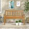 Costway 2-Person Slatted Bench Patio Acacia Wood Loveseat 800 Lbs Outdoor Natural
